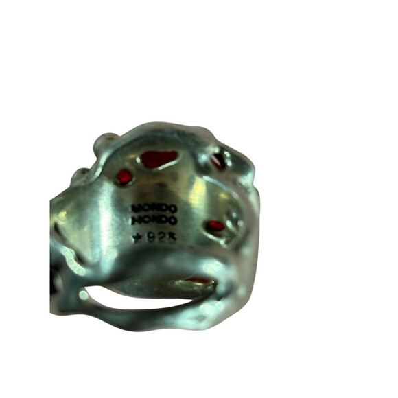 Mondo Mondo Magician Ring Sz 7 β925 Silver Red Glass Y2K Avant Garde Bold Witchy - Picture 5 of 8